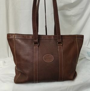 💯Authentic "Signed Original"  Eddie Bauer Large leather Tote Bag HTF VTG RARE